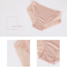 Tmall Explosion Luxury Pearlescent Cloth Stitching Sexy Panties One-piece Seamless Women's Underwear Briefs Champagne XL
