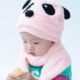 Cute Winter Kintted Hat Ear Puppy Caps Unisex Toddlers Babies Scarf Coif Hood One-Piece Warm Children Gifts
