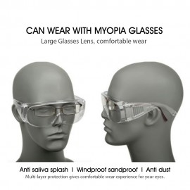 Safety Glasses Protective Eyewear Goggles Anti Splash Anti-fog Lens Anti-wind Anti-sand Surgical Eyewear Protectors Chemical Fumes Splash Unisex Eye Shield Spectacles
