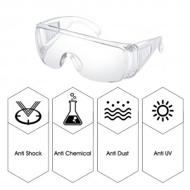 Safety Glasses Protective Eyewear Goggles Anti Splash Anti-fog Lens Anti-wind Anti-sand Surgical Eyewear Protectors Chemical Fumes Splash Unisex Eye Shield Spectacles