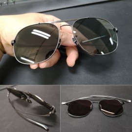 Xiaomi Mijia TS Sunglasses Pilot Version Pure Titanium Frame Nylon Polarization Glass Tail-Oil Luxury Brand Vintage Optical Sun Glass Men Sunglasses Fashion Retro Shades Eyewear Oculos 2019