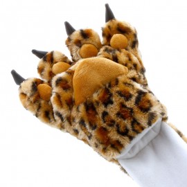 Soft Warm Fluffy Plush Cartoon Bear's Paw Scarf Glove