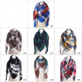 Women Fashion Triangular Large Winter Soft Scarf Warm Cozy Blanket Stylish Oversized Plaid Shawl Cape