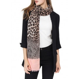 New Winter Women Leopard Print Scarf Long Shawl Pashmina Cape Blue/Red/Pink