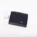 Men Winter Knitted Fluffy Ring Scarf Solid Color Thick Warm Stretchy Muffler Collar Neck Warmer