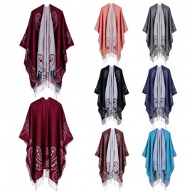 Women Vintage Poncho Scarf Cardigan Paisley Tassels Warm Cape Shawl Long Scarves Pashmina Outwear