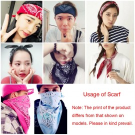 Vintage Women Men Square Scarf Kerchief Retro Print Multi-Colors Headband Boho Scarves
