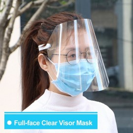 Protective Face Shield Clear Visor Flip Up Transparent Mask Anti Splash Elastic Band Full Face Cover for Workshop Cooking Cleaning