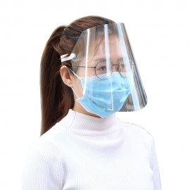 Protective Face Shield Clear Visor Flip Up Transparent Mask Anti Splash Elastic Band Full Face Cover for Workshop Cooking Cleaning