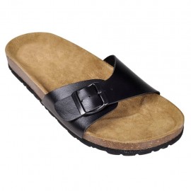 Black Unisex BioKork sandal with buckle size 38