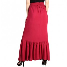 FRENCH BAZAAR High Waisted Long Pleated Skirt